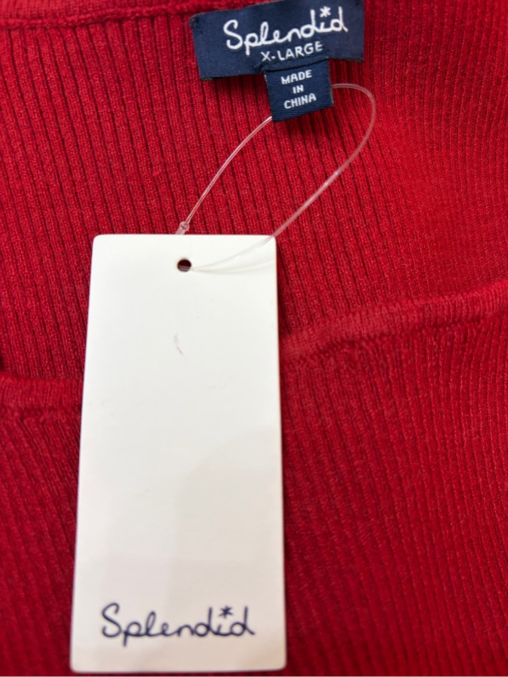 Splendid Red Square-Neck Ribbed Tank - Picture 3 of 4